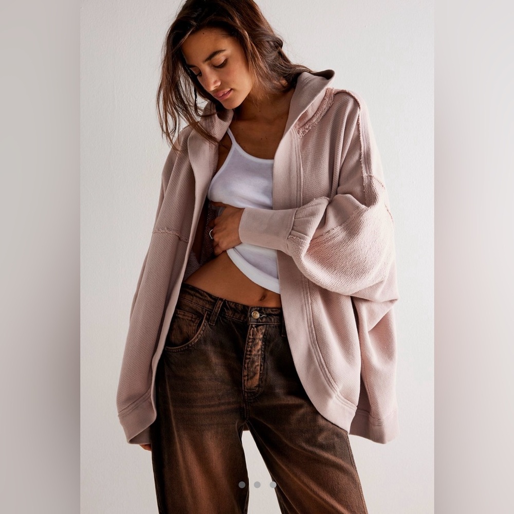 We the free forever yours oversized cardigan sweatshirt hood small Free people